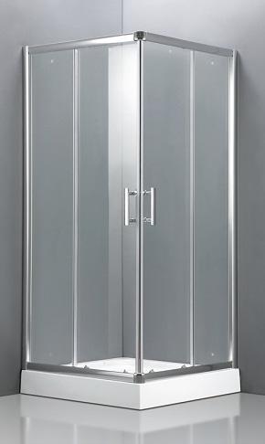 ADRIA tuš kabina kvadratna kaljeno sigurnosno 5 mm profil aluminij krom, podesiv (20 mm) nehrđajuća ručka dvostruki kotačići sistem laganog skidanja vrata vrata s magnetskom brtvom L L min/max W W
