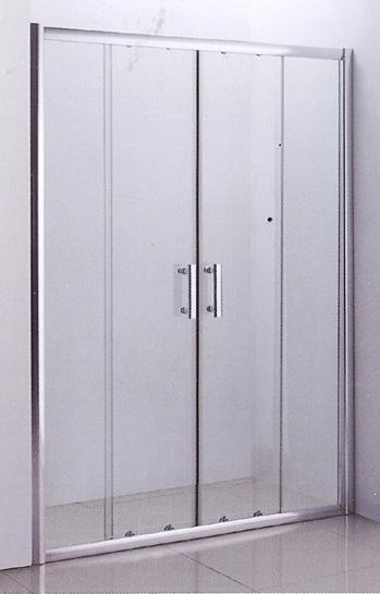 ADRIA tuš vrata dvokrilna kaljeno sigurnosno 6 mm profil aluminij krom, podesiv (20 mm) nehrđajuća ručka dvostruki kotačići sistem laganog skidanja vrata