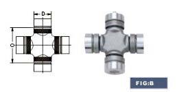 U-JOINT WITH 4 GROOVED ROUND BEARINGS FIG PART NO. D O L SPICER PRECISION GMB GKN B 5-100X 25.4 39.5 5-100X 514 G5-100X B 5-103X 23.83 35 5-103X 338 G5-103X HS410 B 5-1200X 27 57.4 81.