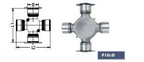 U-JOINT WITH 2 WELDER PLATE TYPE AND 2 PLAIN ROUND BEARINGS FIG PART NO D L1 L2 SPICER PRECISION NEAPCO ROCKWELL D 5-438X 47.618 135.005 135.005 5-438X 475 4-2791 CP16SI D 5-515X 49.195 154.855 156.
