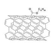Rasm 25.35Dodesil kislotaning nanonayga ulanish sxemasi (SWNT-COO(CH 2 ) 11 CH 3, EST-SWNTs). (Based on R. Sen et al., Nano Lett., 2004, 4, 459.