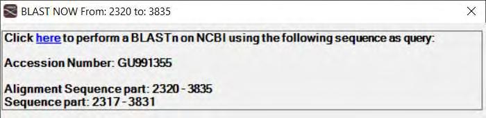 Εικόνα 17: Δυνατότητα επιλογής τμήματος της ακολουθίας επερώτησης που θα χρησιμοποιηθεί ως νέα ακολουθία επερώτησης για Blast στους server του NCBI μέσω του διαγράμματος ομοιότητας του T-RECs.