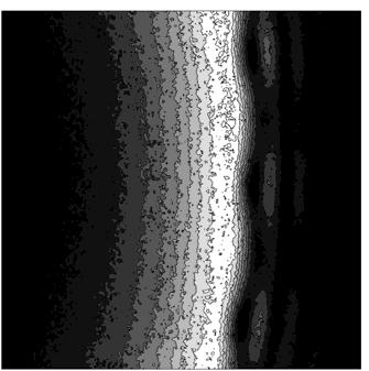 συμμετρίας και (δ) φωτογραφία 3-D παρασιτικού κύματος Για ακόμα μεγαλύτερους Re λαμβάνει χώρα η μετάπτωση σε τρισδιάστατα (3-D) κύματα.