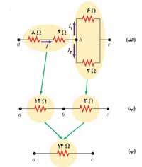 مثال 11-3 شکل 37-3 قسمتی از یک مدار الکتریکی را نشان میدهد. الف( مقاومت معادل بین دو نقطهی a و b را پیدا کنید.