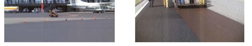 Εικόνα 4: Κατασκευή οδοστρώματος με σκωρία στο αεροδρόμιο Θεσσαλονίκης (2004) και στην Εθνική οδό Αθηνών Θεσσαλονίκης (2005) 1.2.2.2. Iπτάμενη Τέ
