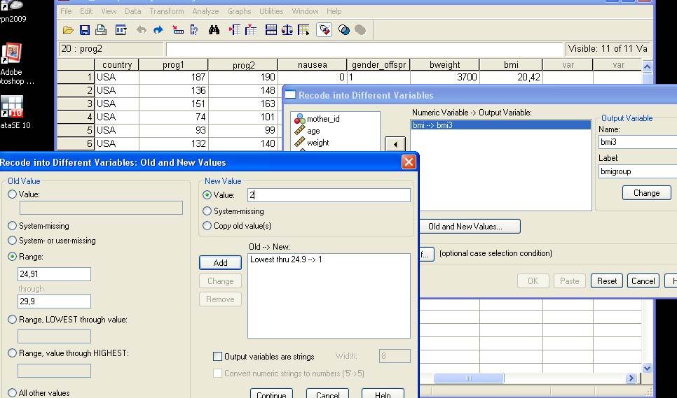 SPSS: Transform Recode into Different