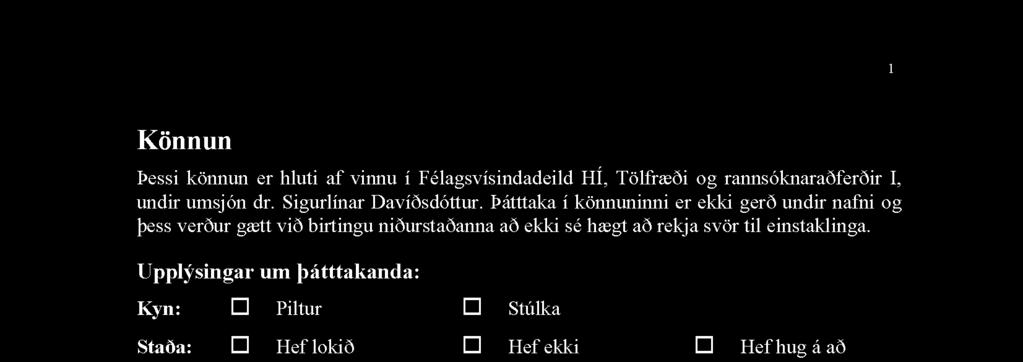 Fylgiskjal I (a e):
