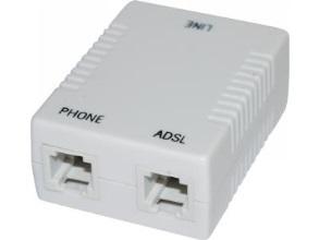 Σχήμα 5.1.4.2.δ. Σύνδεση ADSL σε γραμμή ISDN με χρήση διαχωριστή σήματος (splitterbased) (Πηγή:http://users.sch.