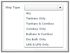 IMO Number Ship Type : Οι επιλογές είναι Min Deadweight Max Deadweight Flag State Class