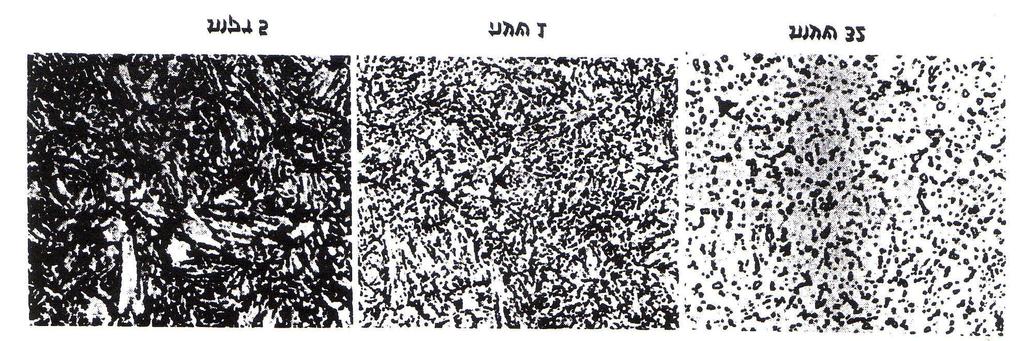 בהמשך ההרפיה או בטמפרטורות גבוהות יותר גדלים חלקיקי הצמנטיט והופכים לכדורים גדולים יחסית שניתן לזהותם במיקרוסקופ אור בתוך מטריצה של פריט.