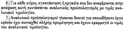 ) ενός κτιρίου με διαφορετικές χρήσεις λαμβάνεται η μεγαλύτερη από τις εφαρμοζόμενες για τις χρήσεις αυτές. (Εγκ.21/92) V.