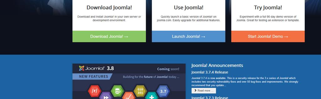 ακολουθεί η δηµιουργία της ιστοσελίδας. Το πρώτο βήµα είναι να κατεβάσουµε τα αρχεία της εφαρµογής από την επίσηµη ιστοσελίδα (www.joomla.org).
