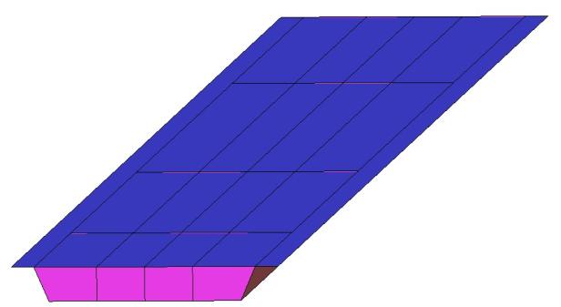 Fig. 27. Vista cenital del modelo y espaciado de sus elementos longitudinales y transversales.