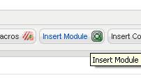 Μετά, κάτω από το κείμενο κάνουμε κλικ στο κουμπί "Insert Module" Στο νέο