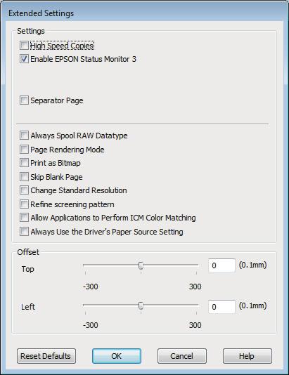 Πατήστε το κουμπί Extended Settings (Πρόσθετες ρυθμίσεις) στο παράθυρο Maintenance (Συντήρηση) του προγράμματος οδήγησης του εκτυπωτή σας.