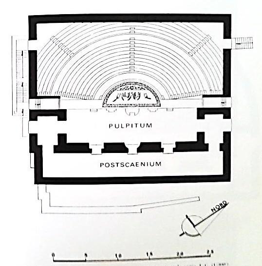 Εικ. 11. Η κάτοψη του ρωμαϊκού ωδείου του Άργους. Αριστερά διακρίνεται η πρώτη οικοδομική φάση (2 ος αι. μ.χ) και δεξιά η δεύτερη (β μισό του 3 ου μ.χ. αιώνα) (J.-Ch.