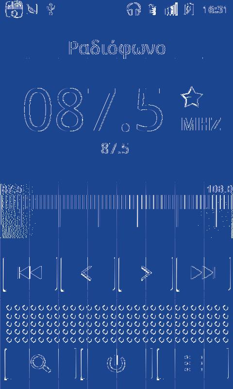 Πατήστε για αύξηση 0,5MHz Πατήστε παρατεταμένα για αναζήτηση και μετάβαση στο πλησιέστερο κανάλι υψηλότερης συχνότητας Πατήστε για μετάβαση στο προηγούμενο αποθηκευμένο κανάλι Πατήστε για αυτόματη