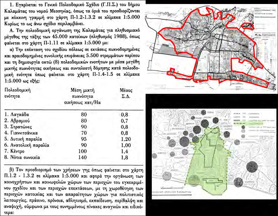 Το ΓΠΣ του 86 αναφέρει: 4.3.4.1 Επέκταση του σχεδίου πόλεως με προσδιορισμό των χρήσεων γης. Εικόνα 4.3.4.1.1: Το σχέδιο του 1905 και το νέο του 1986 με τις επεκτάσεις. Το 1981 από τους 42.