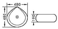 22,5cm 444916 110,00 Drop νιπτήρας