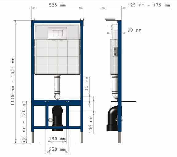 Εντοιχιζόμενα καζανάκια Concealed Cisterns GARANZIA 10 ΧΡΟΝΙΑ EΓΓΥΗΣΗ Καζανάκι Berg 8 cm 1152006 Καζανάκι εντοιχισμού 3/6 lit.