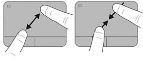 δεξιά. ΣΗΜΕΙΩΣΗ ΣΗΜΕΙΩΣΗ Η ταχύτητα της κύλισης εξαρτάται από την ταχύτητα κίνησης των δαχτύλων. Η κύλιση με δύο δάχτυλα είναι ενεργοποιημένη εργοστασιακά.