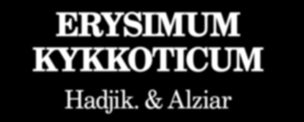 ERYSIMUM KYKKOTICUM Hadjik. & Alziar (Ερύσιμον το κυκκώτικον) ένα νέο ενδημικό είδος της Κύπρου l Tου Γεώργιου Ν. Χατζηκυριάκου Η χλωρίδα της Κύπρου μελετήθηκε αρκετά καλά από τον R.D.