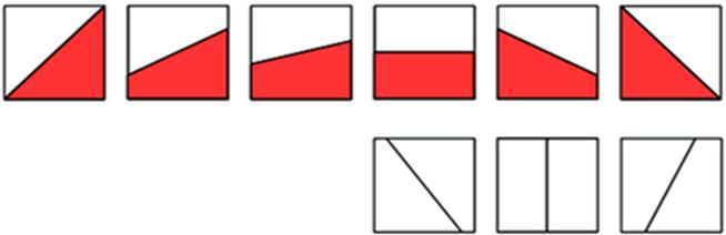 Χωρίζουν εμπράγματες διακριτές και συνεχείς ποσότητες(γραμμές, δυσδιάστατα σχήματα) σε ίσα μέρη: 2, 4, 8.