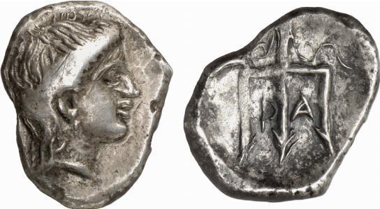 139 Αργυρή στατηρας Φαλασαρνας 300 270 π.χ., με τη θεά Δίκτυννα (Βριτόμαρτη) 37.