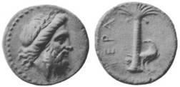 Νόμισμα Ιεράπυτνας, 300 200 π.χ. με το Δία, φοίνικα και τον αετό του Δία 66 Α.Γ. ΚΡΑΣΑΝΑΚΗΣ: ΑΡΧΑΙΕΣ ΠΟΛΕΙΣ ΚΡΗΤΗΣ (ΙΣΤΟΡΙΑ, ΝΟΜΙΣΜΑΤΑ ΚΛΠ) στην Κρήτη).