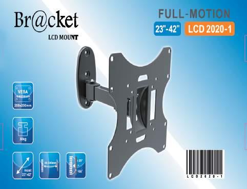 LCD 153 12,3 ΒΑΣΗ ΓΙΑ LCD-TV LCD 22-1 Βάση για τηλεόραση με μπράτσο Μέγεθος οθόνης 23" έως 42" Μέγιστο βάρος 3 kg Δυνατότητα κλίσης στον