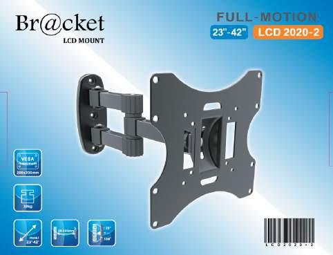 ΒΑΣΗ ΓΙΑ LCD-TV LCD 22-2 Βάση για τηλεόραση με μπράτσο δύο αρθρώσεων Μέγεθος οθόνης 23" έως 42" Μέγιστο βάρος 3 kg Δυνατότητα κλίσης στον