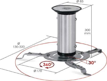 Projector Βάση για projector Μέγιστο βάρος 1 kg Περιστροφική