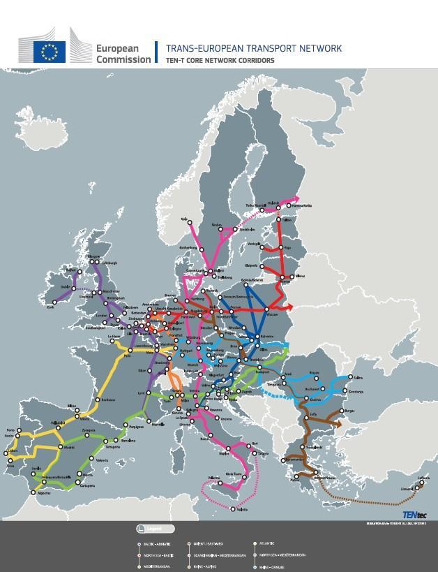 Χάρτης 5-3: Διεθνή δίκτυα μεταφορών (πηγή: http://ec.