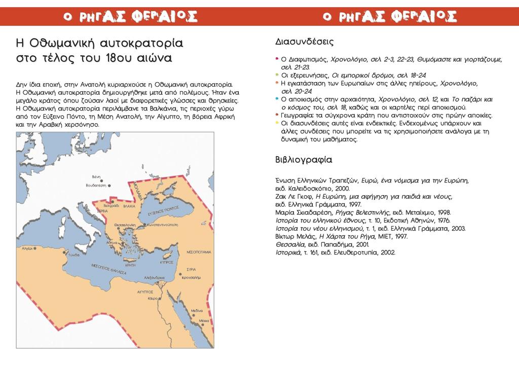 ο ΡΗΓΑΧ Φ^ΑΙ Χ Η Οθωμανική αυτοκρατορία στο τέλος του 18ου αιώνα Δην ίδια εποχή, στην Ανατολή κυριαρχούσε η Οθωμανική αυτοκρατορία. Η Οθωμανική αυτοκρατορία δημιουργήθηκε μετά από πολέμους.