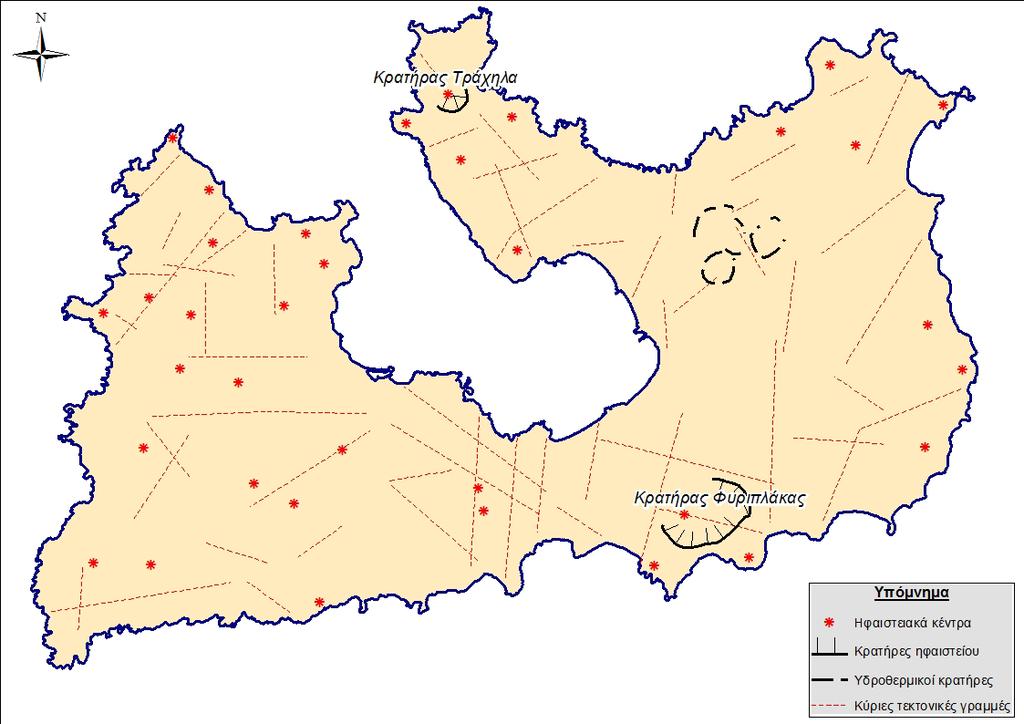 Χάρτης 5.7 Θεματικά επίπεδα ηφαιστειακών χαρακτηριστικών της Μήλου 5.2.