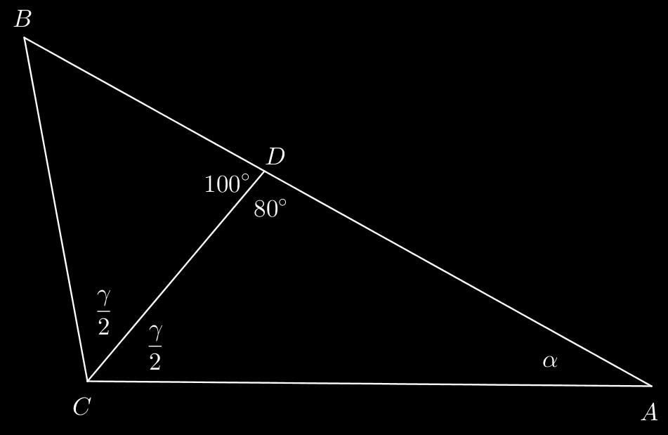 Ugao ADC je spoljašnji ugao trougla ΔDBC, pa je 80 = β γ. Slično je BDC = 100 = α + γ. Iz ove dvije jednakosti slijedi da je α β = 0. 8. Odrediti unutrašnje uglove trougla ako je poznato da jedan ugao iznosi 3 drugog, a tri 5 puta je veći od trećeg.