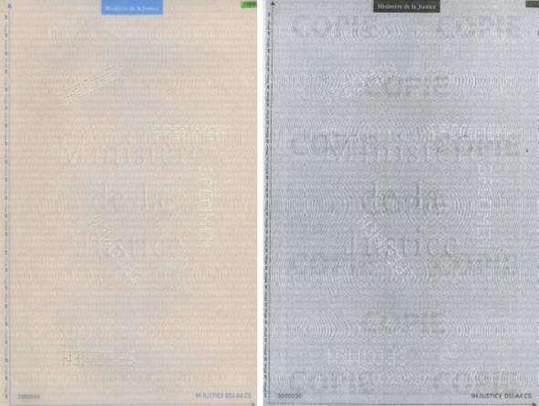 120 Σχέδιο προστασίας από ηλεκτρονική σάρωση/ φωτοτυπία Τα σχέδια προστασίας από ηλεκτρονική σάρωση/ φωτοτυπία είναι τυπωμένα χαρακτηριστικά ασφαλείας ενσωματωμένα στην εκτύπωση δαπέδου / εκτύπωση