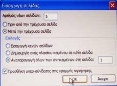 Στο επόμενο πλαίσιο που εμφανίζεται εισάγουμε τον αριθμό των σελίδων που θέλουμε, τσεκάρουμε, μετά την τρέχουσα σελίδα και από τις επιλογές, αναπαραγωγή όλων των αντικειμένων στη σελίδα, καθώς και