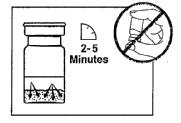 Μην ανακινείτε το φιαλίδιο μέχρις ότου ο διαλύτης διαβρέξει τη σκόνη Sandostatin LAR (για τουλάχιστον 2-5 λεπτά).