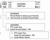 Γυρίστε τον περιστροφικό διακόπτη MENU-TUNE για να εμφανιστεί η DAB stations list (λίστα σταθμών DAB). Θα εμφανιστούν οι πληροφορίες για τη DAB stations list (λίστα σταθμών DAB).