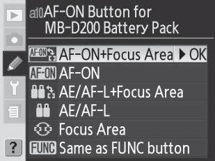 Ειδική ρύθμιση a9: Built-in AF-Assist Illuminator [Ενσωματωμένος βοηθητικός φωτισμός αυτόματης εστίασης] Στην προεπιλεγμένη ρύθμιση On [Ενεργοποίηση], η ενσωματωμένη λυχνία του βοηθητικού φωτισμού