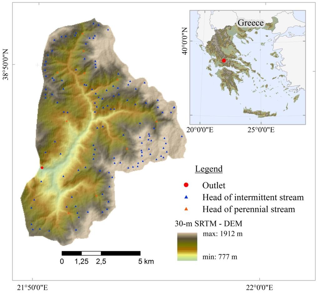 Περιοχή Μελέτης (2) 1 Λεκάνη απορροής Βρίσκεται στη δυτική Ελλάδα του Κρικελιώτη ποταμού,