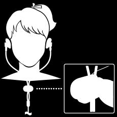 Προσάρτηση του κλιπ (Μόνο για μοντέλα που παρέχονται με κλιπ) Προσαρτήστε το κλιπ στα ακουστικά όπως φαίνεται στην παρακάτω εικόνα.