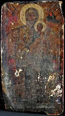 282 283 α β 6. Θεοτόκος ένθρονη βρεφοκρατούσα, Κυρία των Αγγέλων ΚΩΔΙΚΟΣ: ΙΝ 4025 ΔΙΑΣΤΑΣΕΙΣ: 93 x 52,5 x 3,6 εκ. ΠΡΟΕΛΕΥΣΗ: Ερσέκα ΧΡΟΝΟΛΟΓΙΑ: μέσα 17ου αιώνα ΖΩΓΡΑΦΟΣ: Άγνωστος Φωτ.
