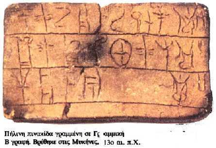 Ventris (1922-56) σε συνεργασία με το γλωσσολόγο Chadwick (στις παρατηρήσεις Α.