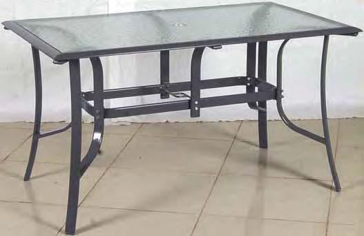 Τραπέζι παραλ/μο με τζάμι Rectangular table with glass 160(L) x 85(W) x