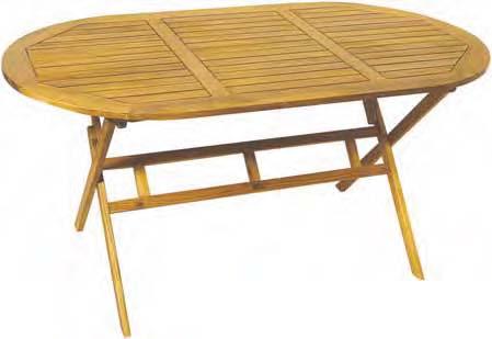 Rectangular folding table 120(L) x 70(W) x 72(H) cm ACACIA WOOD