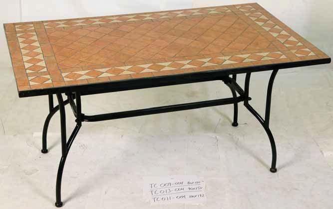 172(L) x 75(H) cm TC009-010 001412500 Τραπέζι παραλληλόγραμμο Rectangular table 80(W) x 120(L) x 75(H) cm TC013-010 001418000 Τραπέζι