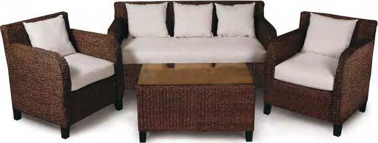 Sofa, 2 armchairs & coffee table set 4 pcs Kαναπές 3 θέσεων με μαξιλάρια Sofa 3 seats with cushions 180(W) x 79(D) x 45(H) cm Τραπεζάκι