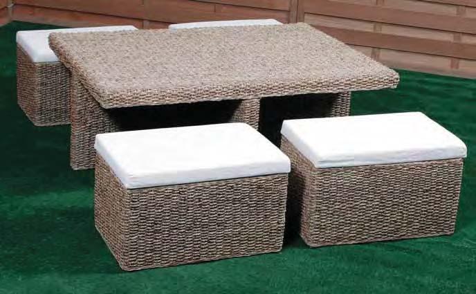 μαξιλάρι Stool-chest with cushion 57(W) x 37(D) x 39(H) cm ΥΔΡΟΫΑΚΥΝΘΟΣ 100260 NATURAL SET 001419500 Τραπέζι & 4 σκαμπό σετ 5 τεμ.